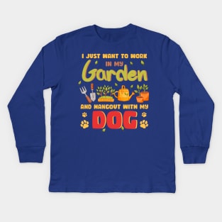 Gardening Dog Lover Gardener Garden Plants Gift For Men Women Kids Long Sleeve T-Shirt
